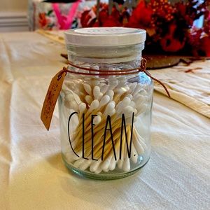Rae Dunn cotton swab jar